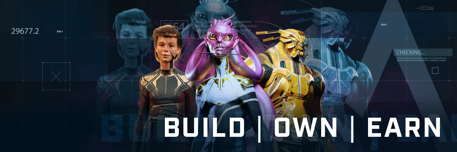 banner · build | own | earn · PNG